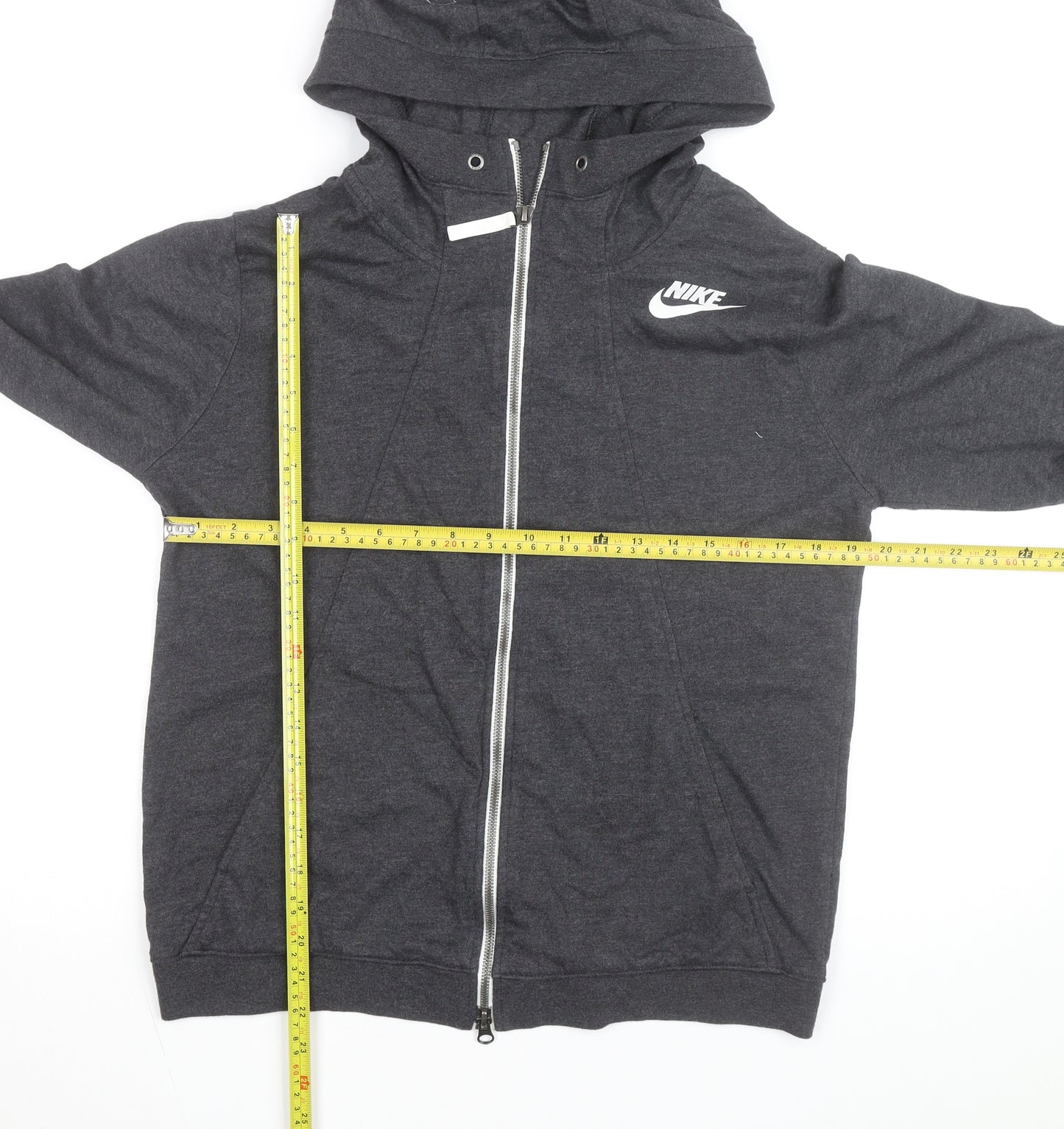 Nike Men's Grey Full Zip Hoodie L Regular Fit Sportswear