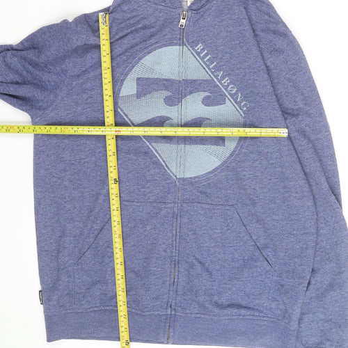 Billabong Men's Blue Full Zip Hoodie Medium Surf Graphic
