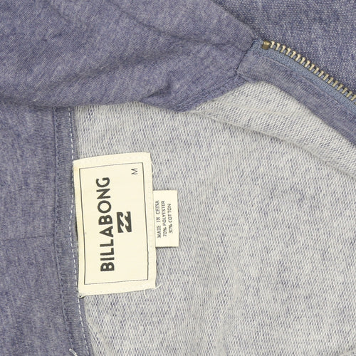 Billabong Men's Blue Full Zip Hoodie Medium Surf Graphic