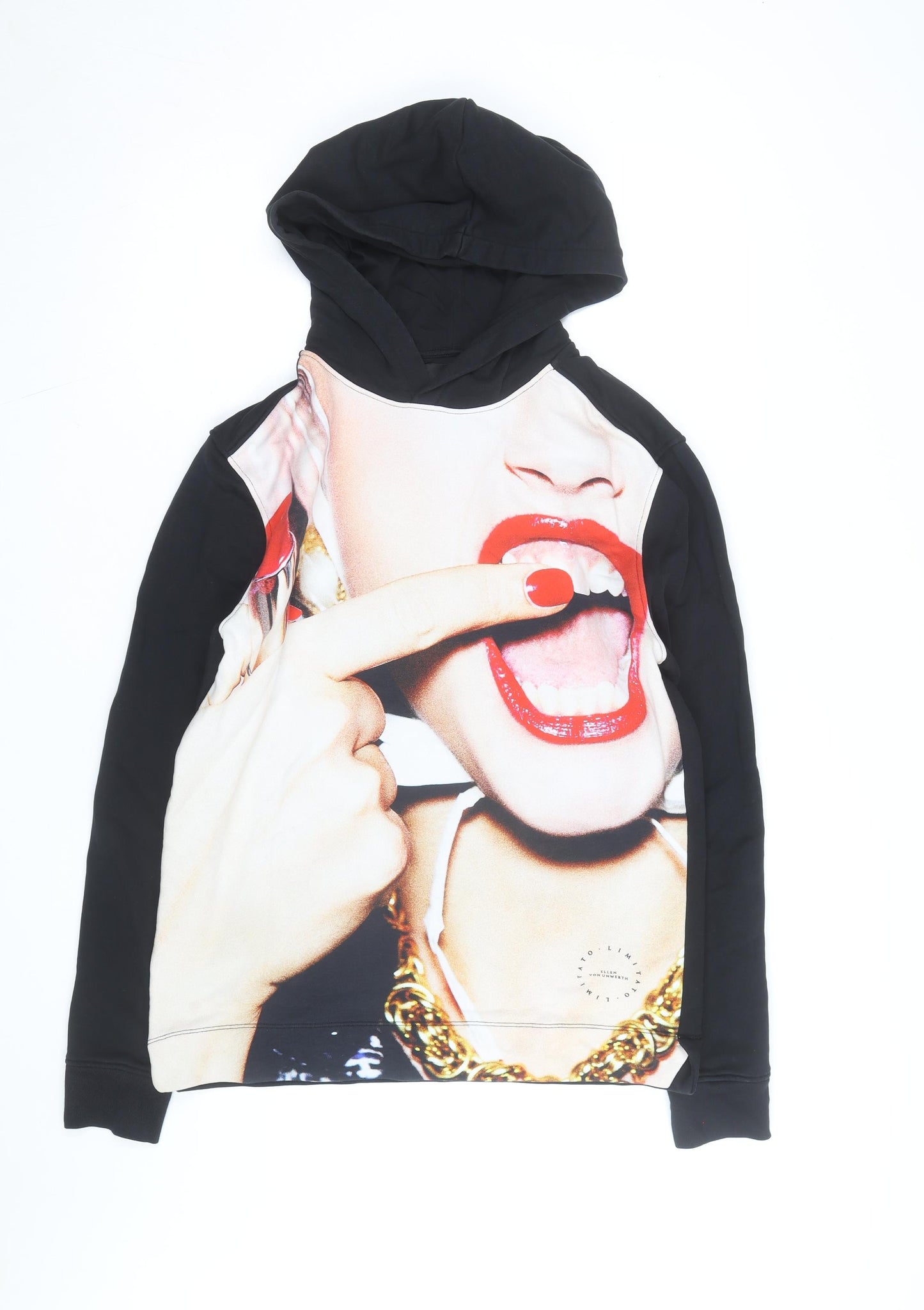 Limitato Ellen Von Unwerth Black Graphic Hoodie Women’s M Cotton