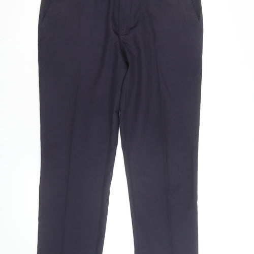 Marks and Spencer Men's Blue 36 Regular Fit Dress Trousers