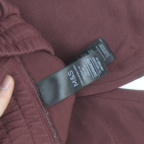 Marks and Spencer Women Brown Jogger Sweatpants Size M Cotton Blend