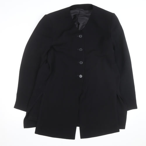BHS Women’s Black Long Overcoat Size 20 Classic Smart Lined