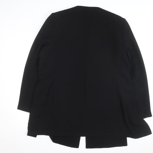 BHS Women’s Black Long Overcoat Size 20 Classic Smart Lined