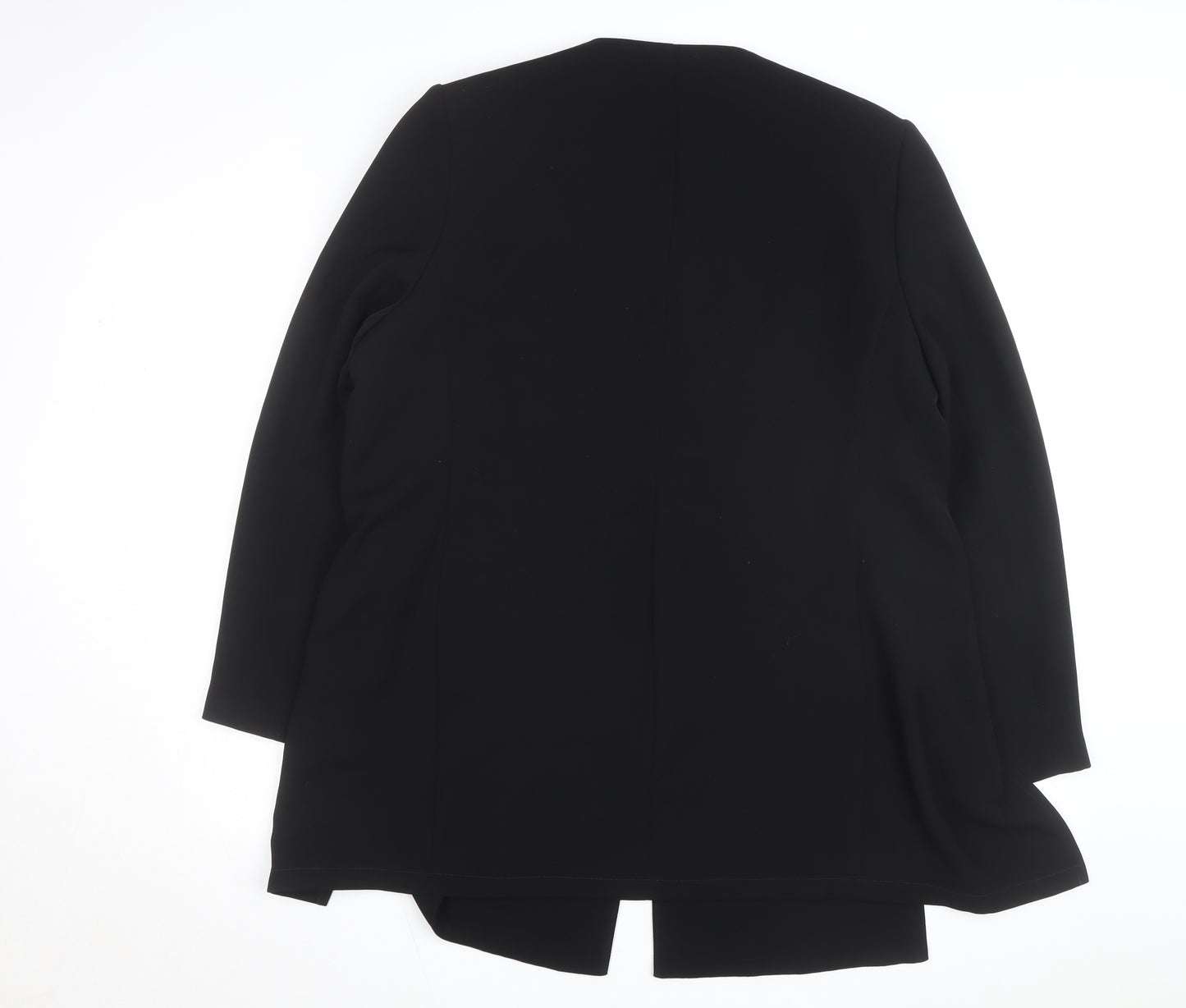 BHS Women’s Black Long Overcoat Size 20 Classic Smart Lined