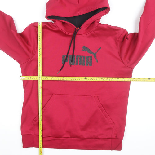 Puma Womens Red Pullover Hoodie Size 14 Logo Fleece Casual