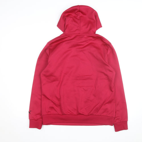 Puma Womens Red Pullover Hoodie Size 14 Logo Fleece Casual