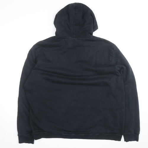 Puma Mens Black 2XL Pullover Hoodie Sweatshirt Logo Fleece