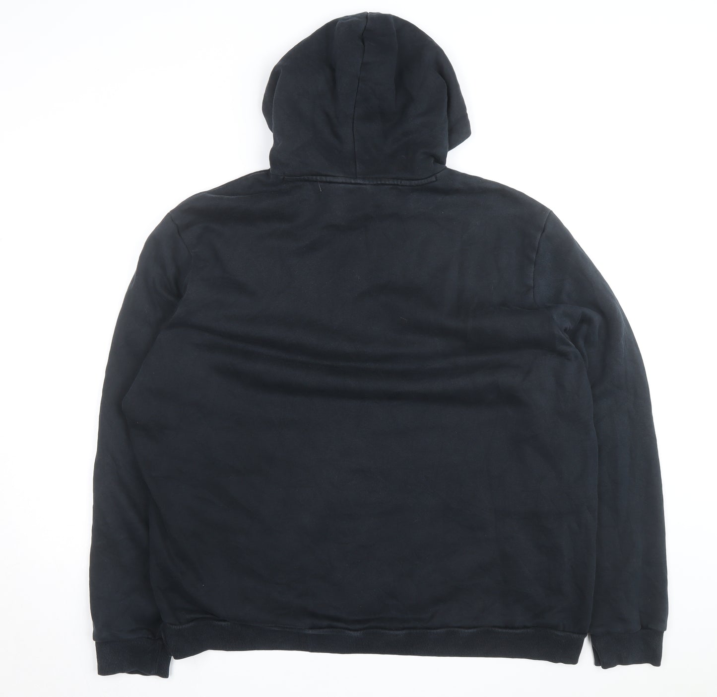 Puma Mens Black 2XL Pullover Hoodie Sweatshirt Logo Fleece