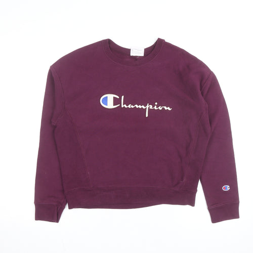 Champion Men's Purple Reverse Weave Crew Neck Sweatshirt Medium