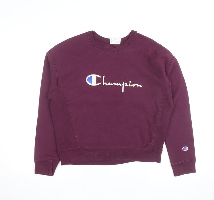 Champion Men's Purple Reverse Weave Crew Neck Sweatshirt Medium