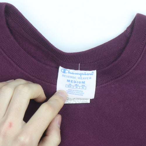 Champion Men's Purple Reverse Weave Crew Neck Sweatshirt Medium