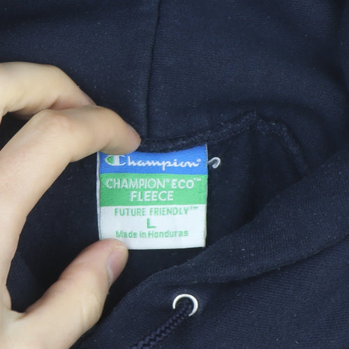 Champion Men's Blue Pullover Hoodie L Maine Maritime Academy Fleece