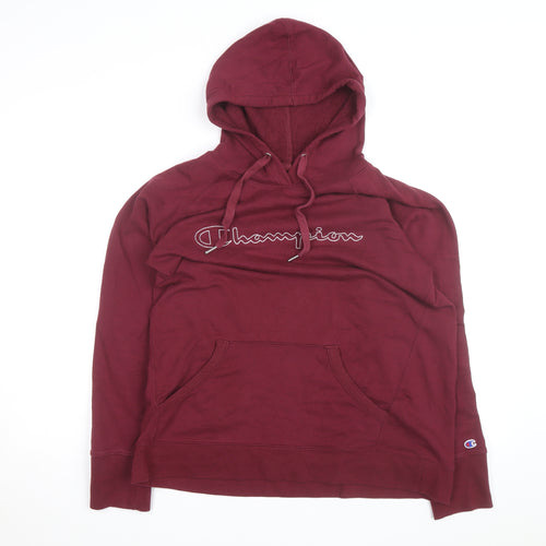 Champion Men's Red Pullover Hoodie Large Regular Fit Fleece