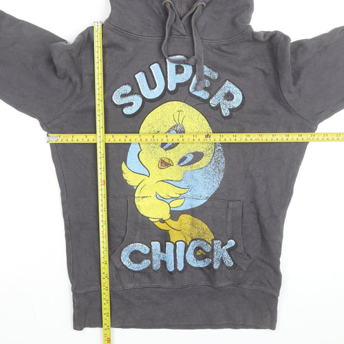 Tweety Women's Grey Pullover Hoodie Size S Cartoon Print