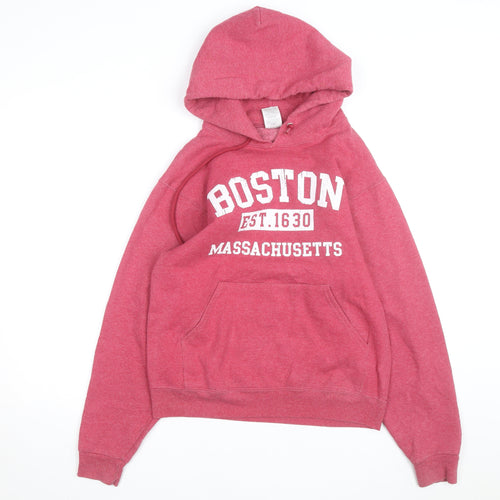 Jerzees Men’s Red Pullover Hoodie S College Boston Graphic Fleece