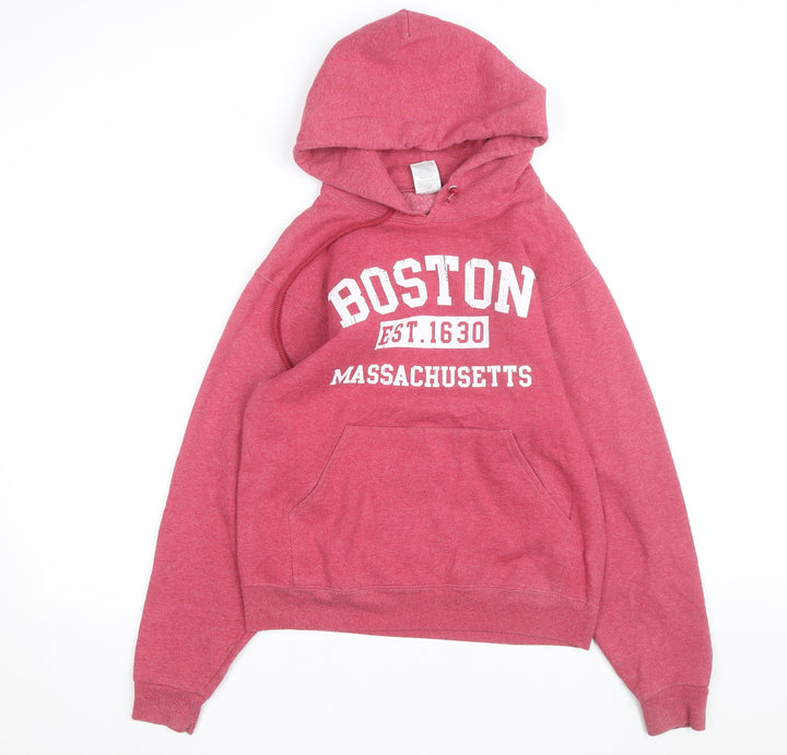 Jerzees Men’s Red Pullover Hoodie S College Boston Graphic Fleece