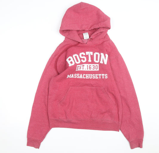 Jerzees Men’s Red Pullover Hoodie S College Boston Graphic Fleece