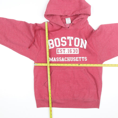 Jerzees Men’s Red Pullover Hoodie S College Boston Graphic Fleece