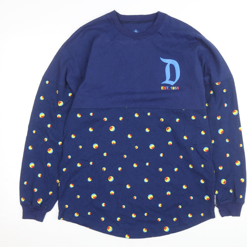 Disney Unisex Adults Blue XS Relaxed Fit Long Sleeve Spirit Jersey