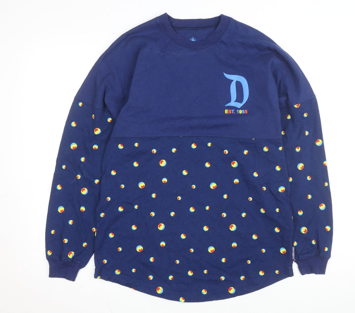 Disney Unisex Adults Blue XS Relaxed Fit Long Sleeve Spirit Jersey