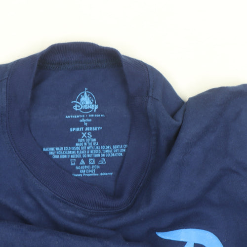 Disney Unisex Adults Blue XS Relaxed Fit Long Sleeve Spirit Jersey