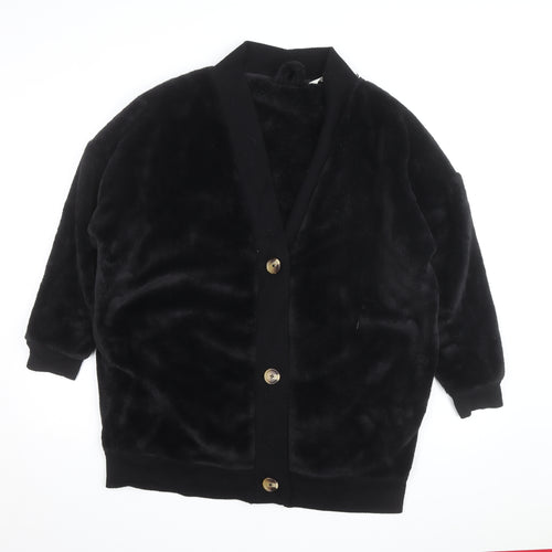 Marks and Spencer Women’s Black Fleece V-Neck Cardigan M