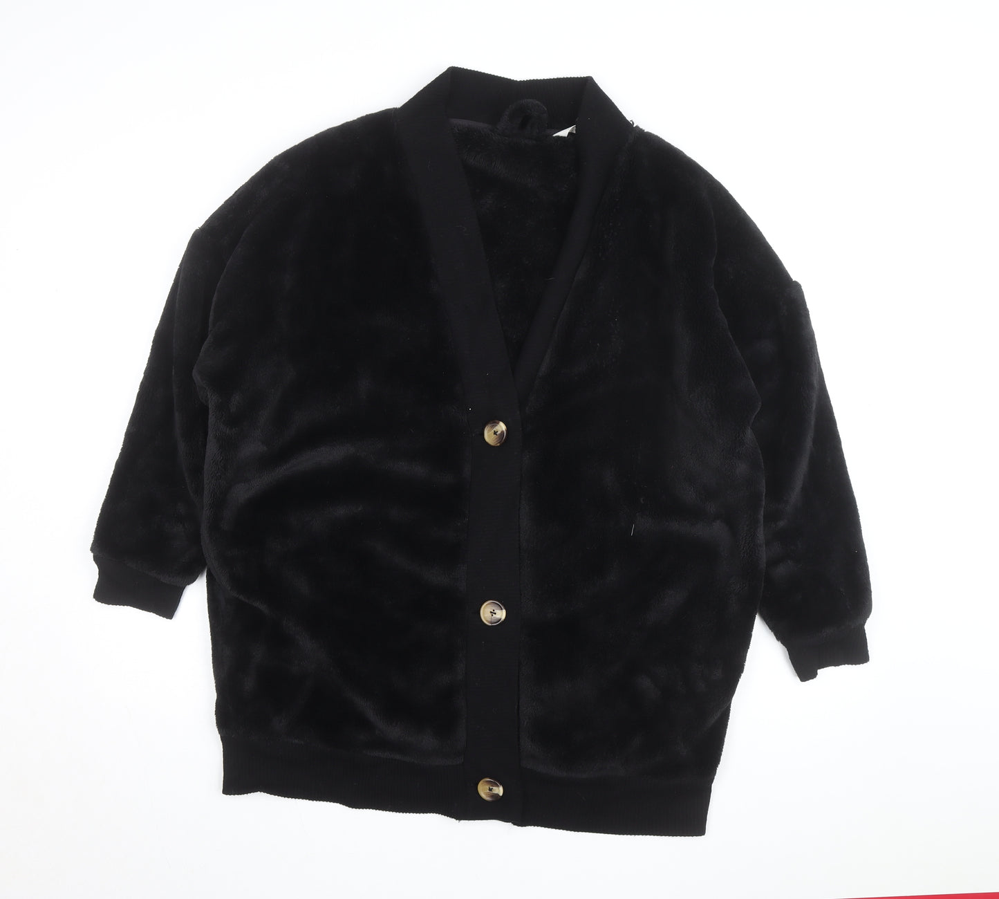 Marks and Spencer Women’s Black Fleece V-Neck Cardigan M