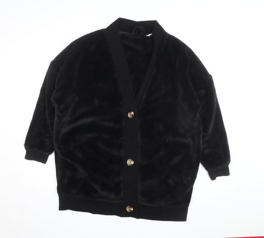 Marks and Spencer Women’s Black Fleece V-Neck Cardigan M