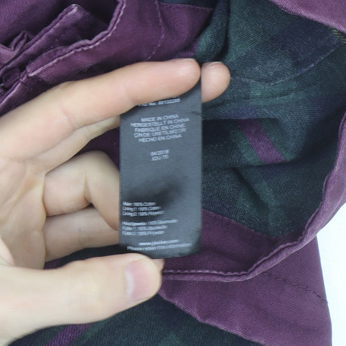 Joules Women's Purple Waterproof Hooded Cotton Parka Jacket Size 12