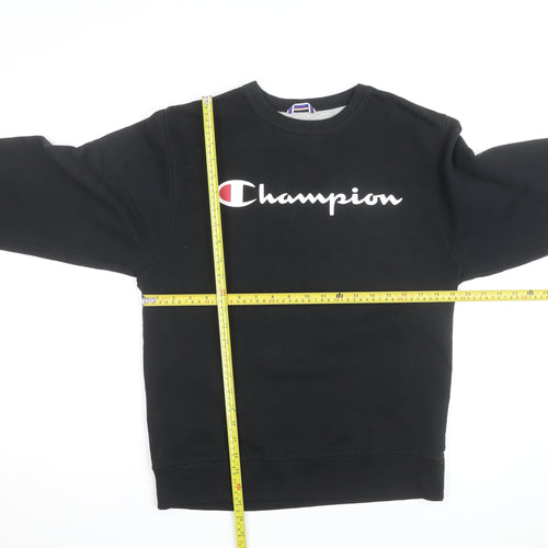 Champion Men's Black Crew Neck Logo Sweatshirt Size S