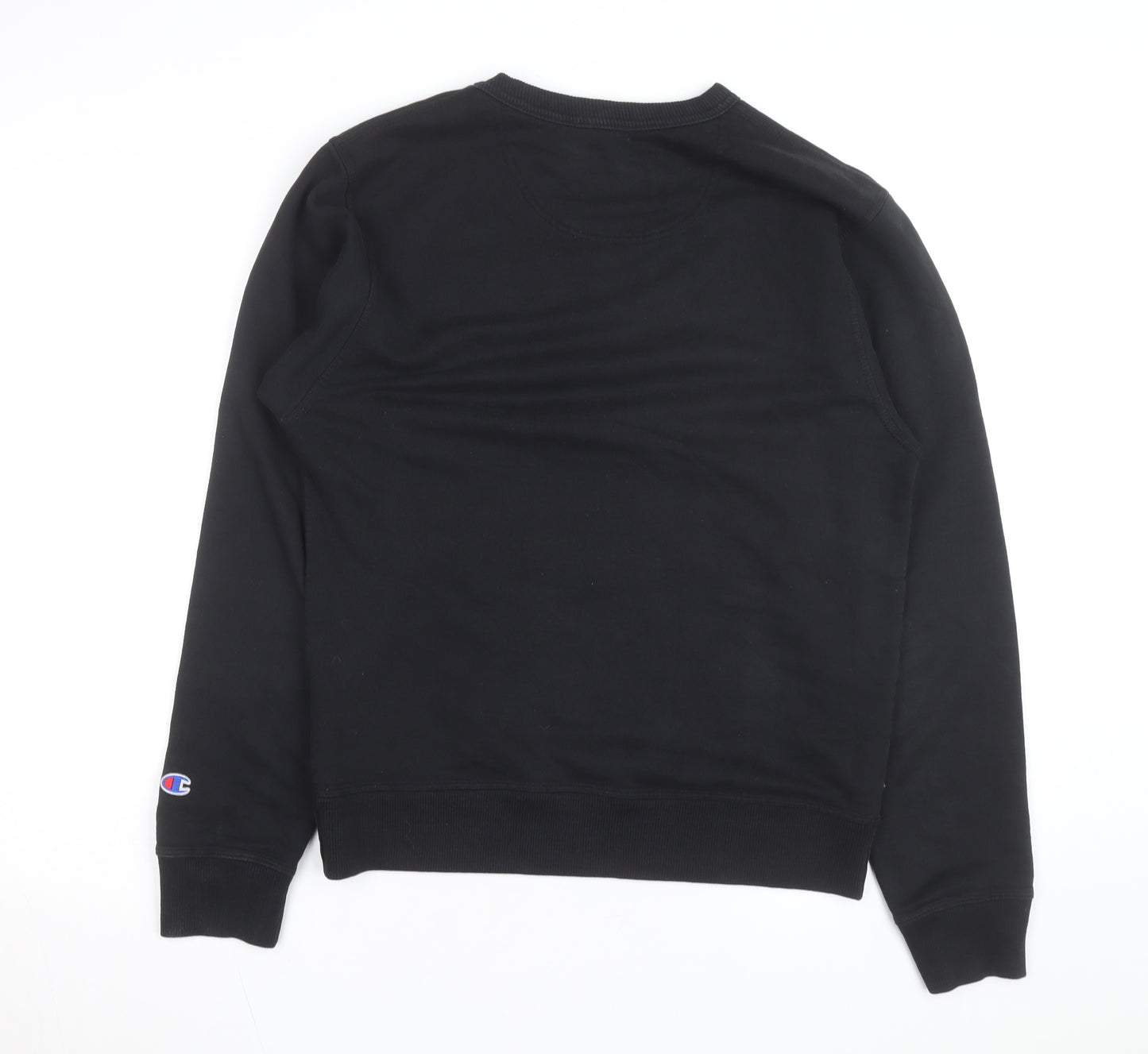 Champion Men's Black Crew Neck Logo Sweatshirt Size S
