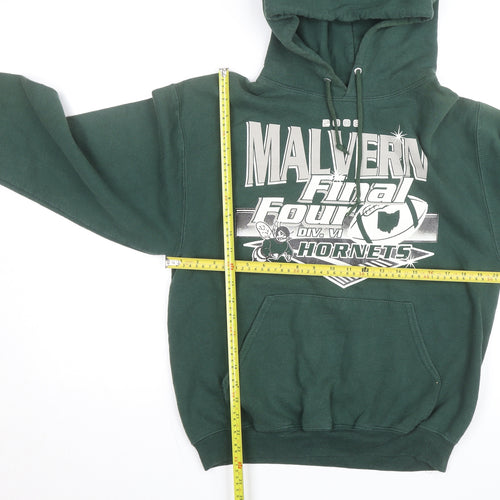 Jerzees Men’s Green Pullover Hoodie M Malvern Hornets Graphic Fleece