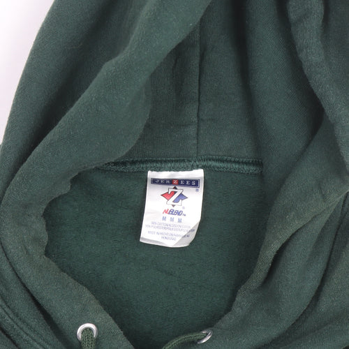 Jerzees Men’s Green Pullover Hoodie M Malvern Hornets Graphic Fleece