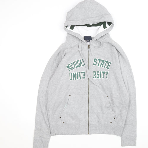 J America Men's Grey Michigan State Full Zip Hoodie Size M