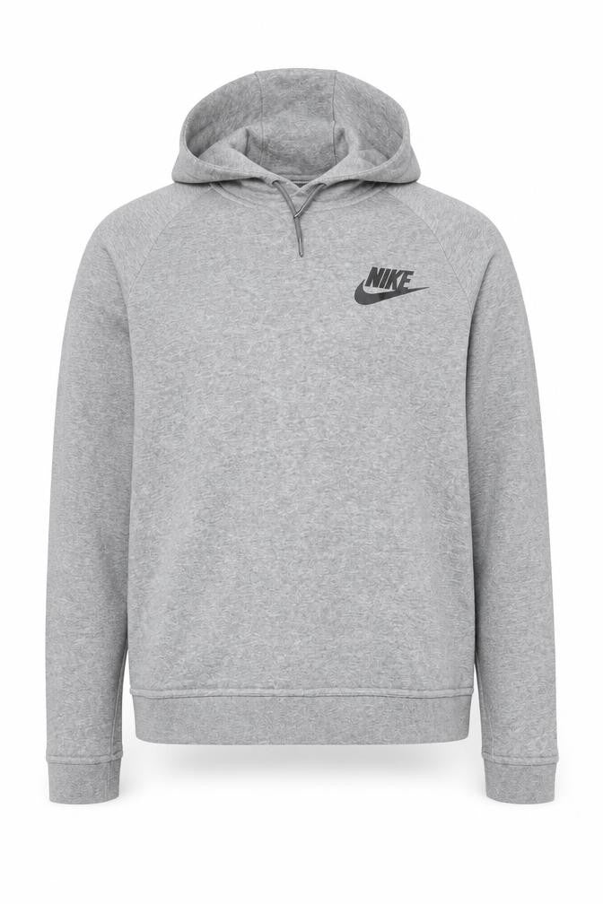 Front view of Nike Men's Grey Hoodie M Pullover Athletic Fleece Sweatshirt