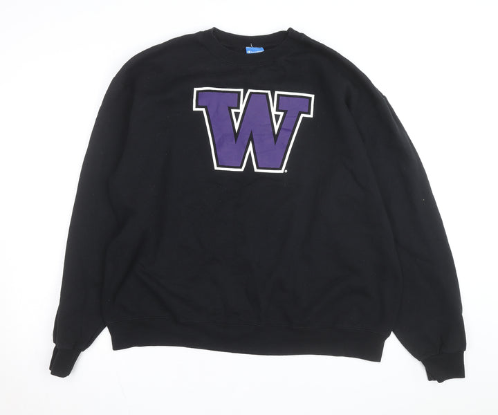 Champion Men's Black XL Pullover Fleece Sweatshirt with Logo