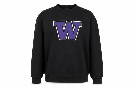 Front view of Champion Men's Black XL Pullover Fleece Sweatshirt with Logo