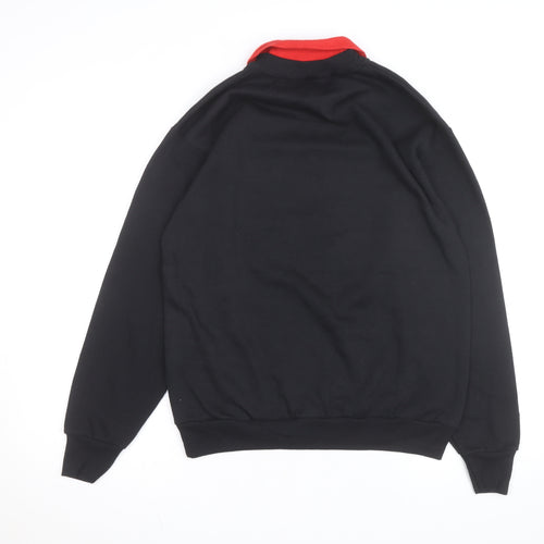 Signal Men's Black Collared Retro Graphic Sweatshirt Size M