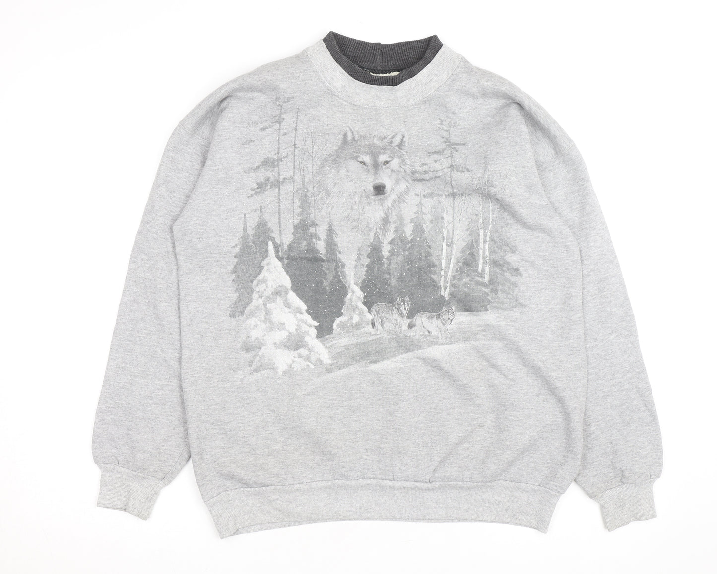 Ernie’s Glen Men’s Grey Wolf Graphic Pullover Sweatshirt M