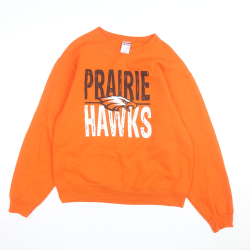 Jerzees Men's Orange Prairie Hawks Graphic Pullover Sweatshirt M