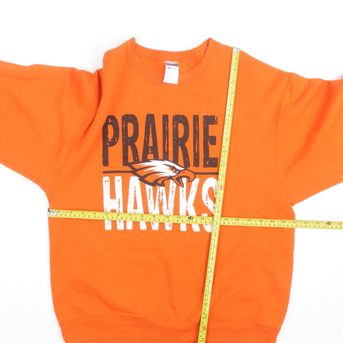 Jerzees Men's Orange Prairie Hawks Graphic Pullover Sweatshirt M