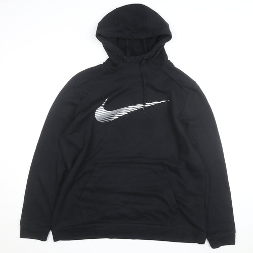 Nike Men's Black XL Dri-FIT Pullover Hoodie with Logo