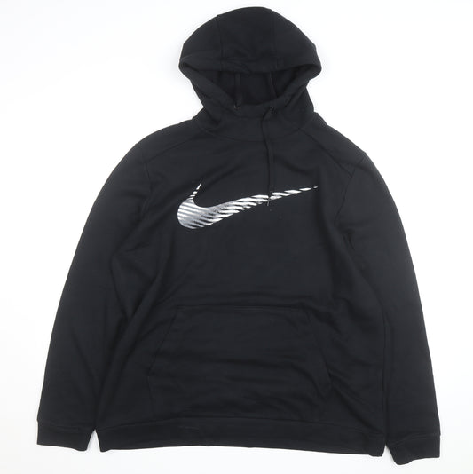 Nike Men's Black XL Dri-FIT Pullover Hoodie with Logo