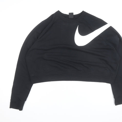 Nike Women's Black XL Dri-Fit Cropped Pullover Sweatshirt