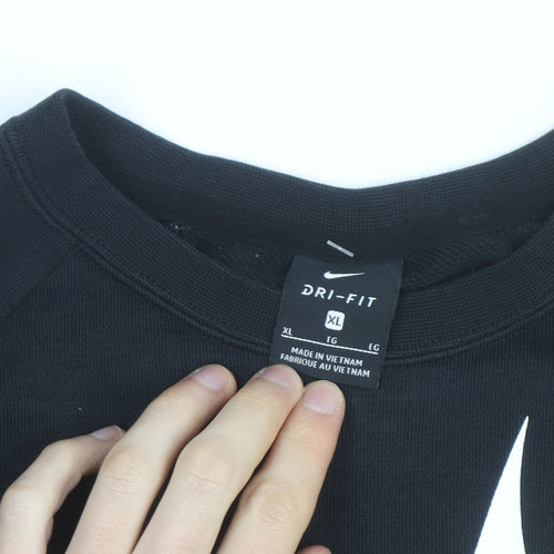 Nike Women's Black XL Dri-Fit Cropped Pullover Sweatshirt