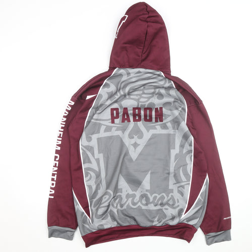 Pryde Gear Men’s Grey Red Pullover Hoodie S Athletic Track & Field
