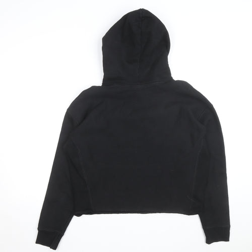 Champion Girls Black Reverse Weave Pullover Hoodie L Logo Fleece