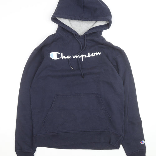 Champion Men's Blue Pullover Hoodie M Regular Fit Fleece