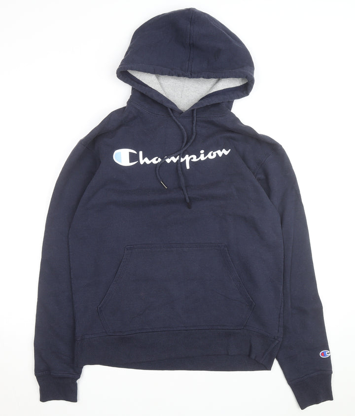 Champion Men's Blue Pullover Hoodie M Regular Fit Fleece